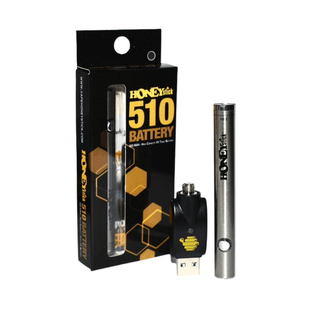 HoneyStick 510 Twist 500mAh Variable Voltage Battery Silver Lakeview Cannabis HoneyStick 510 Twist 500mAh Variable Voltage Battery Silver Lakeview Cannabis